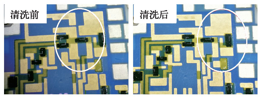 典型等離子清洗去除厚膜基板導(dǎo)帶有機(jī)沾污圖